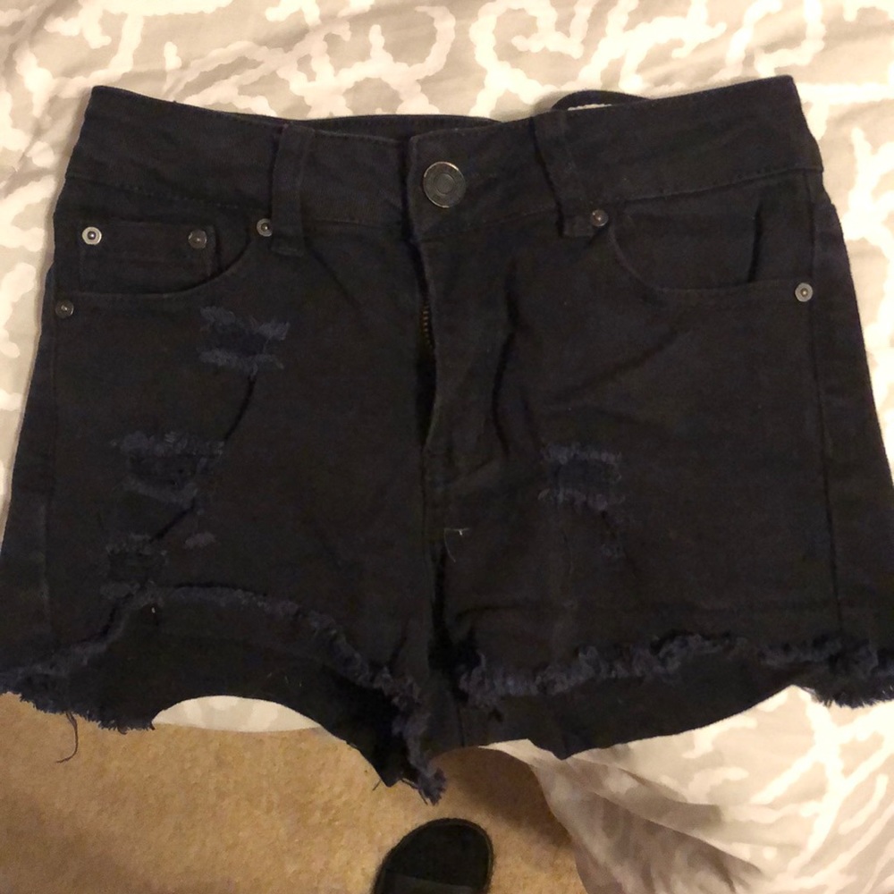 Black jean shorts